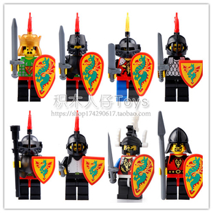 Castle中世纪9813黑暗龙国骑士军事中古城堡积木人仔玩具兼容国产