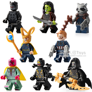 超级英雄复仇者联盟3幻视黑豹洛基浣熊美国队长拼装人仔积木玩具