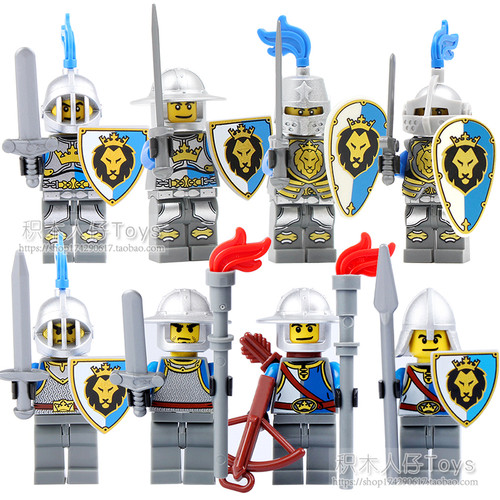 castle中世纪罗马蓝狮积木军事
