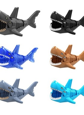 将牌积木加勒比海盗机械僵尸幽灵鲨鱼骷髅积木拼装人仔配件16042