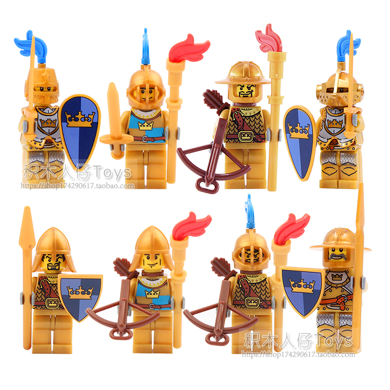 Castle中世纪罗马黄金骑士军事中古城堡场景积木人仔玩具兼容国产