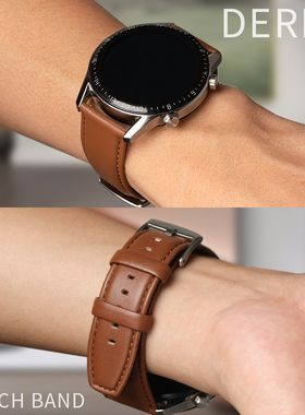 适用华为gt2/3/4/5/6手表带真皮保时捷ecg版watch3/4pro智能手表gs3pro荣耀magic2男女2es1小米color246/48mm