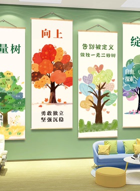 能量树励志标语装饰画中小学校幼儿园走廊教室班级文化墙面挂画
