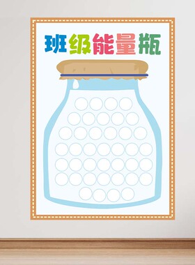 班级能量瓶文化墙装饰贴纸中小学生表扬奖励布置海报班级教室贴画