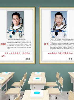 载人航天主题墙面海报太空登月宇航飞行员人物简介装饰自粘挂画