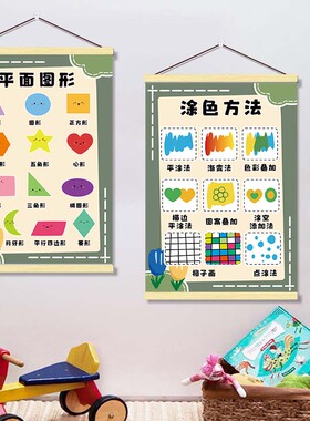 幼儿园美工区墙面布置装饰美术莫兰迪色系线描涂色手影折剪纸挂画