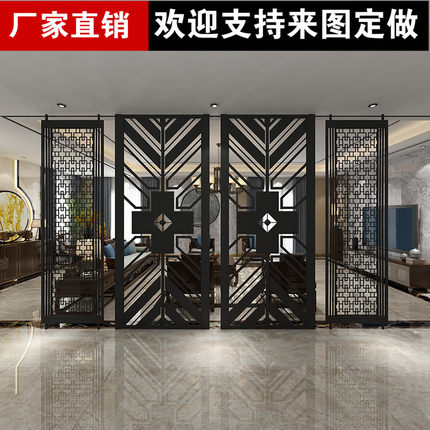 铁艺屏风欧式客厅餐厅隔断落地办公室创意玄关不锈钢定制酒店中式