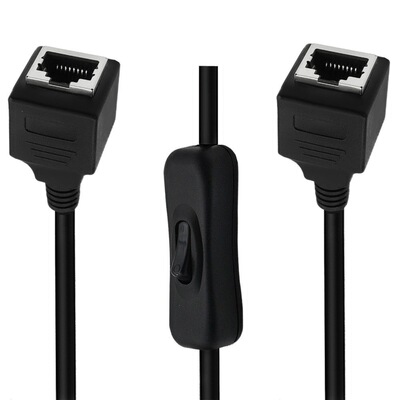 千兆Cat6e网络跳线带304开关RJ45以太网网络延长线兼容cat5 cat5e