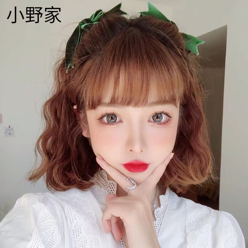 2023短发造型假发女泡面头短卷发真人发丝韩式发型羊毛卷短发全头