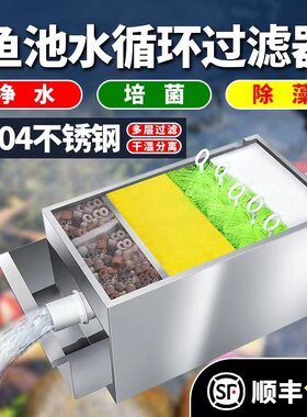 鱼池过滤器水循环系统水池过滤箱室外自动净水设备户外大型不锈钢
