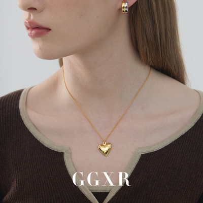 GGXR 925银实心爱心项链毛衣链通勤sophie buhai定制 温婉百搭