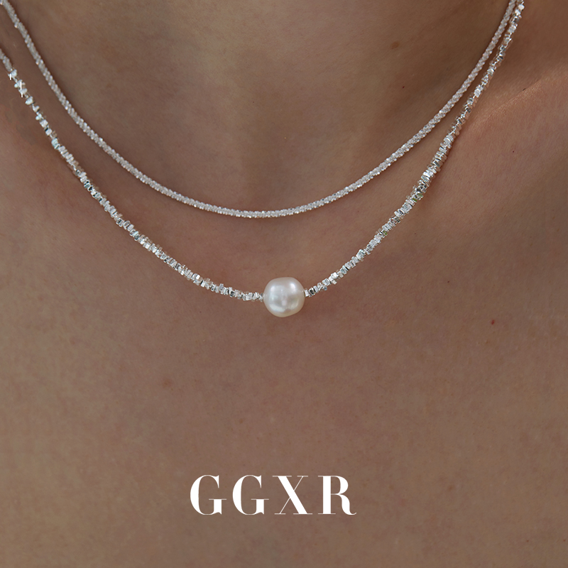 925银碎银子天然淡水珍珠手链