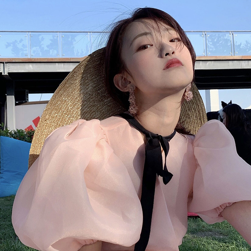 GGXR 欧美手作水晶花卉耳钉耳夹夸张个性时髦小众耳饰耳坠显脸小