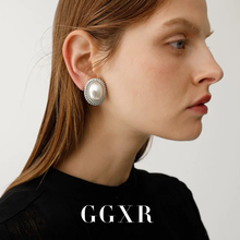 GGXR 欧美缠绕感珍珠耳环复古小众设计感耳钉耳饰耳夹无耳洞