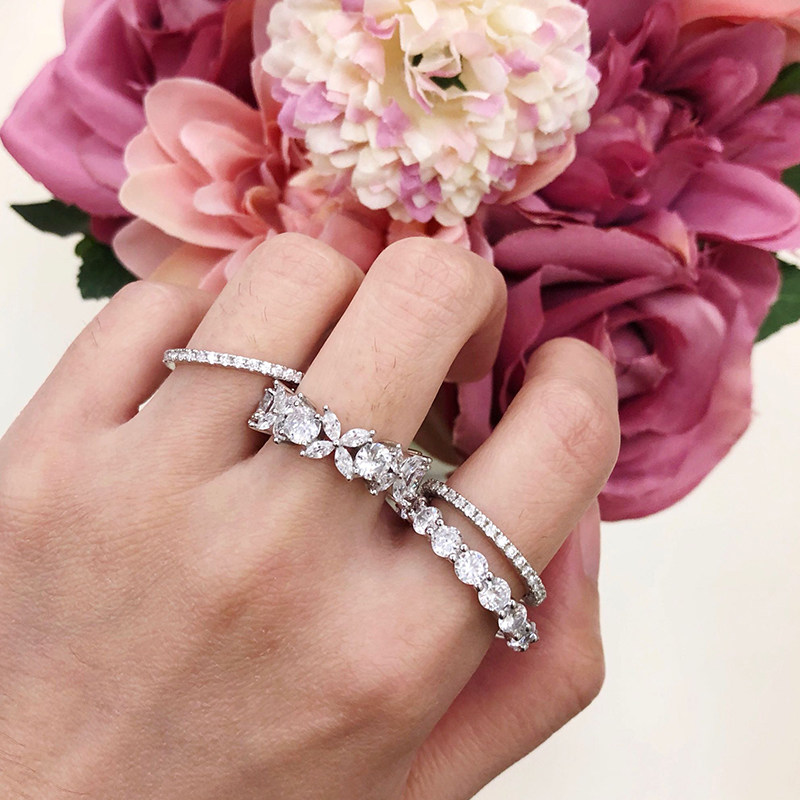 ggxr欧美超a锆石戒指不褪色叠戴