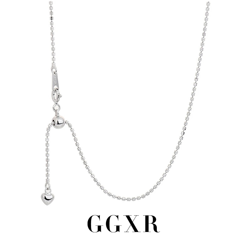 GGXR 925银意大利工艺 可调节百搭细闪锁骨链项链 小众原创耳饰