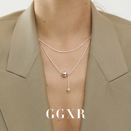 GGXR925银高级感圆球蛇骨项链