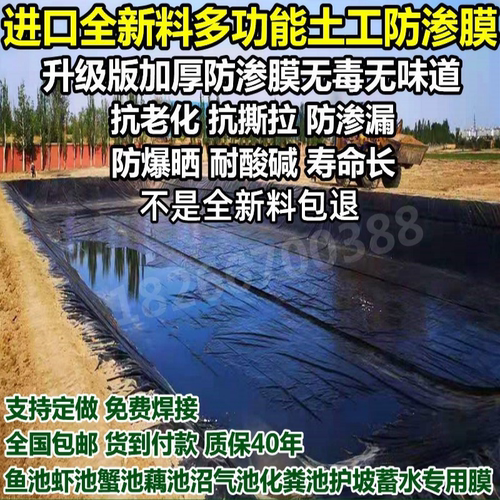 鱼塘防渗膜土工膜加厚耐用抗老化