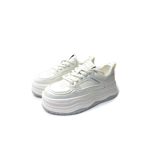 卓诗尼撤柜正品厚底小白鞋女春秋款百搭增高系带休闲板鞋小个子