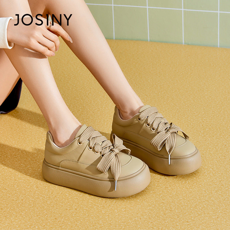 卓诗尼女鞋厚底板鞋撤柜正品春秋款运动休闲鞋经典小白鞋舒适百搭