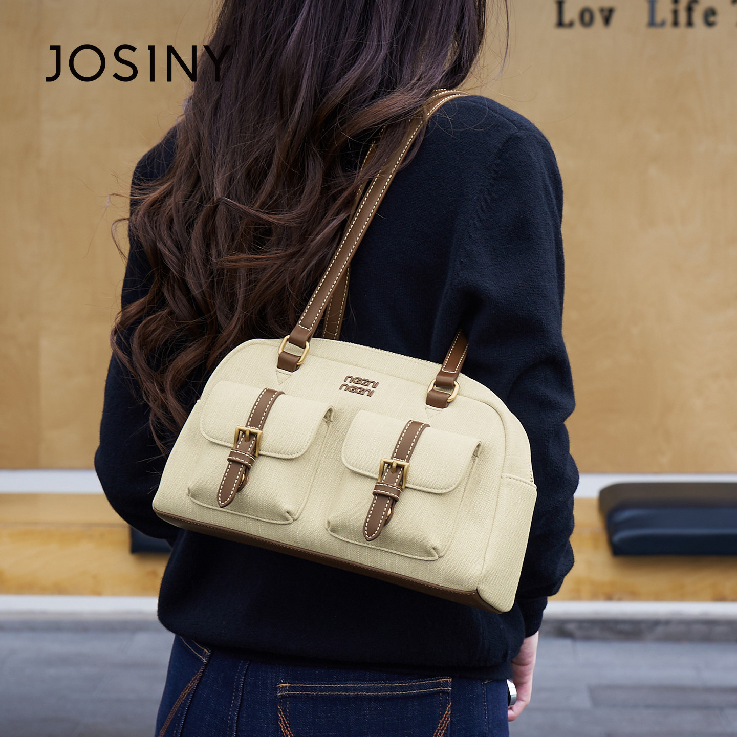 卓诗尼复古波士顿包女2025新款双口袋手提单肩包高级感枕头包气质,箱包皮具/热销女包/男包,单肩包,淘宝优惠券,粉丝福利购,淘宝优惠卷