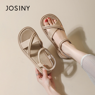 卓诗尼撤柜正品罗马风厚底凉鞋女夏季软底百搭不累脚外穿配裙子