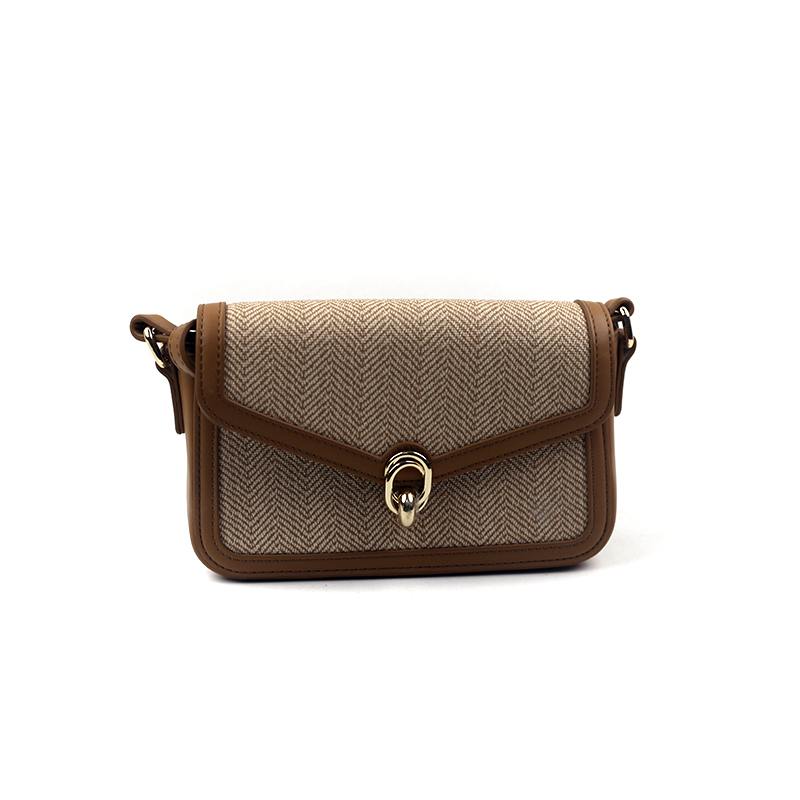 卓诗尼小方包正品撤柜女士包包高级感时尚人字纹撞色大牌锁扣包