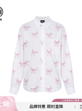 TCH轻奢潮牌蝴蝶结烫钻宽松休闲百搭衬衫外套秋冬新款T75C13E9013