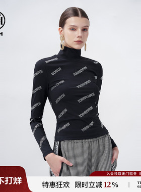 TCH轻奢大C打底衫烫钻字母春夏新款女长袖T恤T69A026002