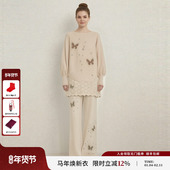 TCH梦幻蝴蝶烫钻宽松蝙蝠袖 女T78A07E1037 套装 针织衫 女屁帘阔腿裤