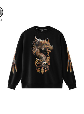 TCH 轻奢2025春新款烫钻圆领长袖经典系列圆领衫上衣T72A116082