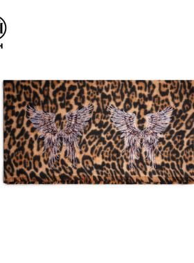 TCH轻奢烫钻豹纹复古气质保暖披肩围巾女2025秋冬新款T75D45E5002