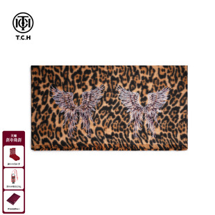 TCH轻奢烫钻豹纹复古气质保暖披肩围巾女2025秋冬新款 T75D45E5002