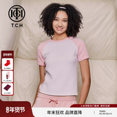 女士短袖 TCH 轻奢潮牌烫钻拼色小圆领秋季 T恤T69C108038