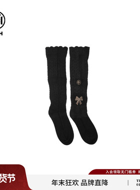 TCH轻奢烫钻搭配毛线小腿袜女镂空针织堆堆袜中高筒袜T75C55E1010