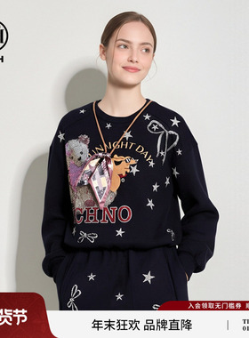 TCH私服烫钻时尚休闲圆领卫衣短裙套装女2025秋季新款T75C07E1069