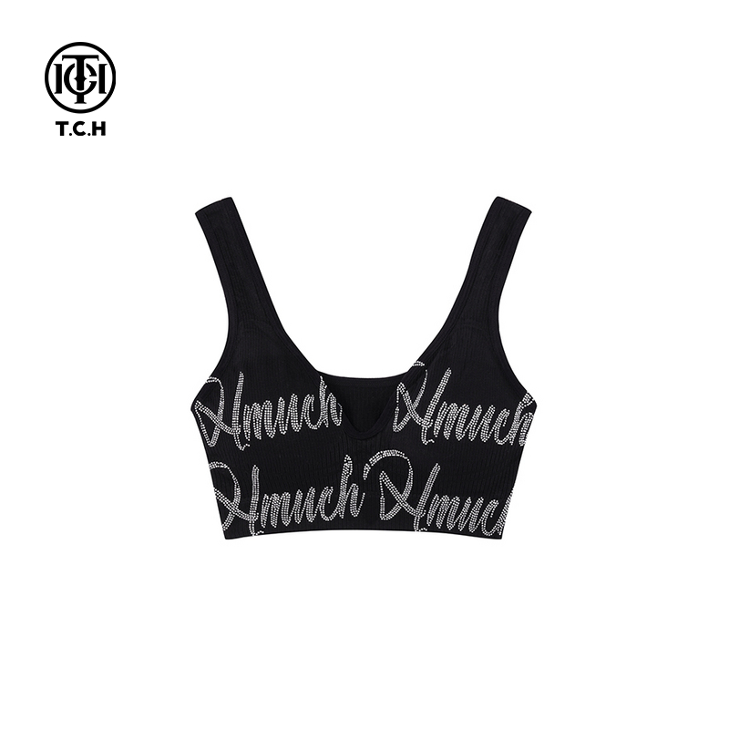 TCHHOME新款字母烫钻无痕内衣无钢圈防下垂背心女T72C69Y5003