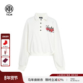 TCH轻奢潮牌烫钻宽松卫衣通勤百搭减龄上衣25秋冬新款 T75C11E9016