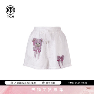 百搭短裤 T75A21E5011A 烫钻工艺休闲时尚 TCH潮牌2025春夏新款