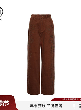 TCH轻奢潮牌烫钻25秋冬新款时尚百搭复古直筒休闲裤女T75C20E9023