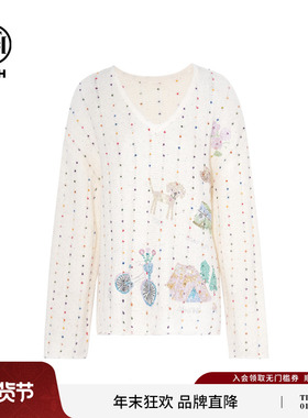 TCH缤纷糖球柔软气质感绵羊毛洋气V领针织衫女25秋冬T75C09E5123