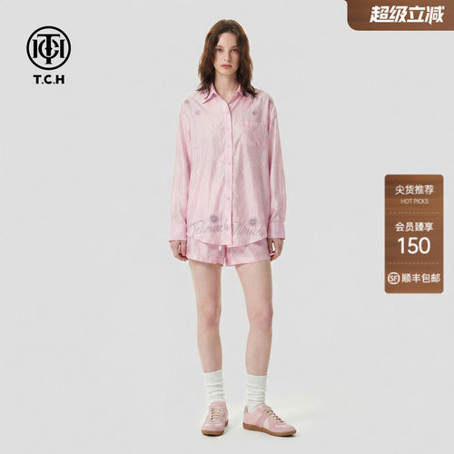 TCH慵懒风衬衫女宽松短裤两件套