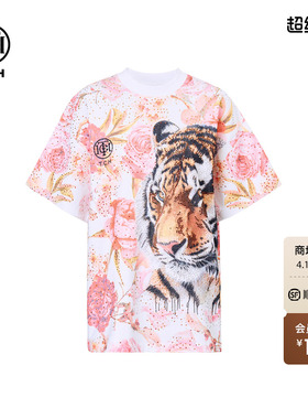 TCH重工烫钻街头休闲圆领短袖T恤女2025年春季新款T75C10E9006