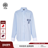 TCH轻奢潮牌烫钻宽松休闲百搭长袖 T75C13E9009 新款 衬衫 上衣25秋季