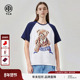 T恤女2026春夏新款 TCH纯棉撞色插肩袖 烫钻萌熊圆领短袖 T78B106008