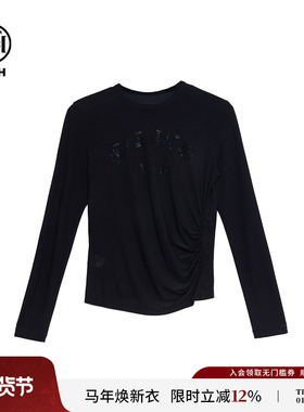 TCH秋季新款烫钻打底衫女内搭舒适薄款显瘦长袖T恤T72C026010