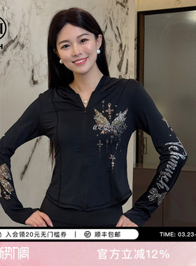 TCH烫钻时尚休闲修身夏季轻薄百防晒服外套上衣女T75B27E5017