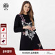 TCH潮酷暗黑风圆领长袖 收腰显瘦连衣裙女2025秋冬新款 T75D30E1037