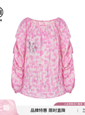 TCH私服烫钻苎麻时尚休闲百搭气质宽松衬衫女25秋新款T75C13E1005