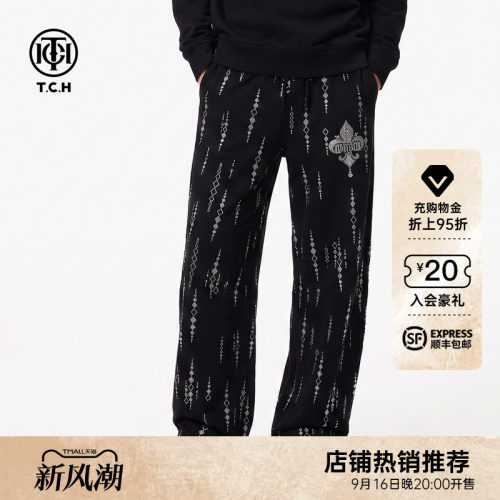 美式高街风黑色休闲长裤